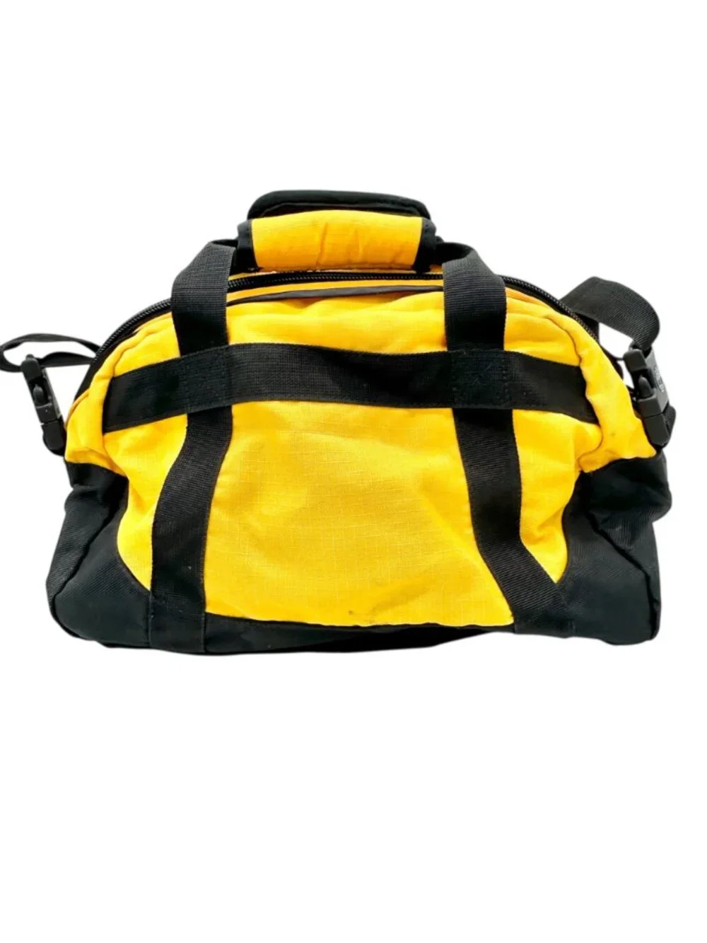 Timberland Duffle Bag Yellow and Black Mesh With Adjustable Shoulder Strap EUC